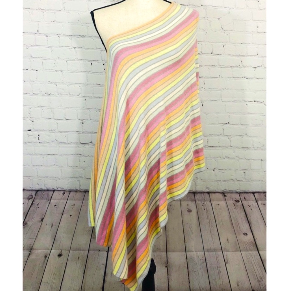Like new! GAP silk rainbow pastel striped shrug / poncho / shawl / tunic! Sz M/L - Picture 4 of 13